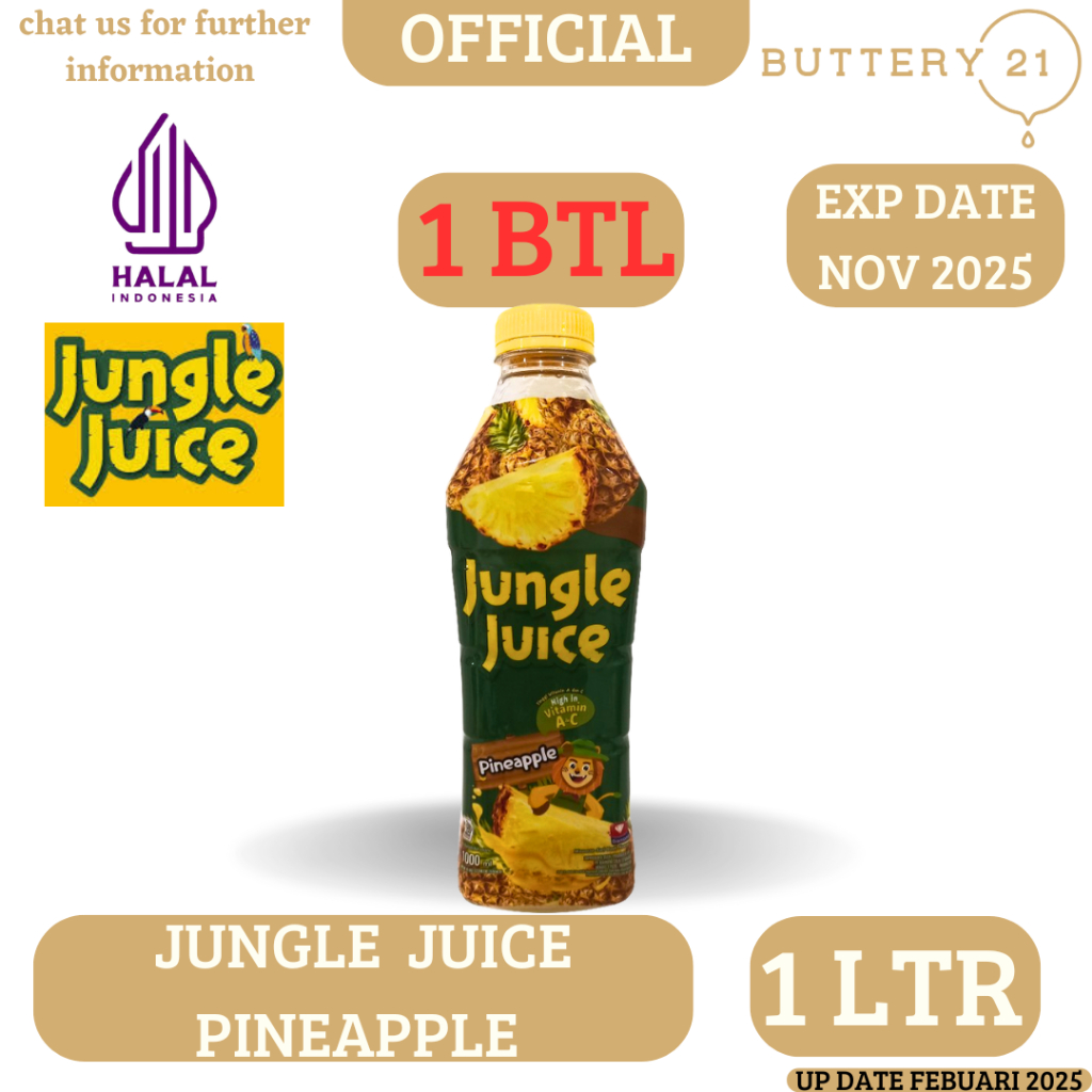 

MINUMAN JUNGLE JUICE PINEAPPLE 1 LTR/MINUMAN JUS BUAH NANAS