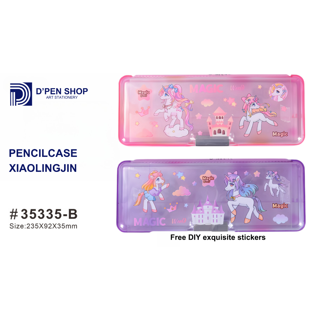 

Tempat Pensil Transparan Motif Kuda Poni Pencil Case Magic Unicorn (Free Stiker DIY) Pancase