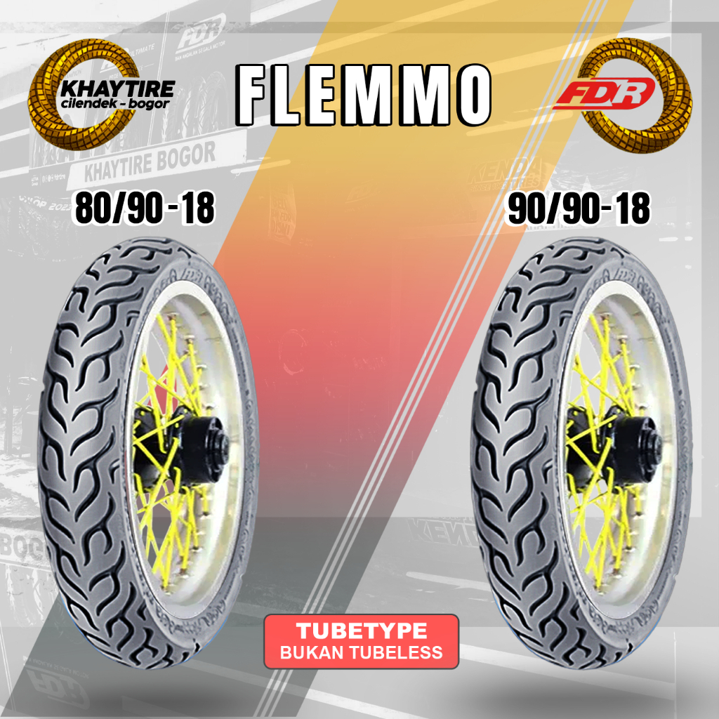 Paket Ban Motor FDR FLEMMO 80/90 & 90/90 Ring 18 Non Tubeless