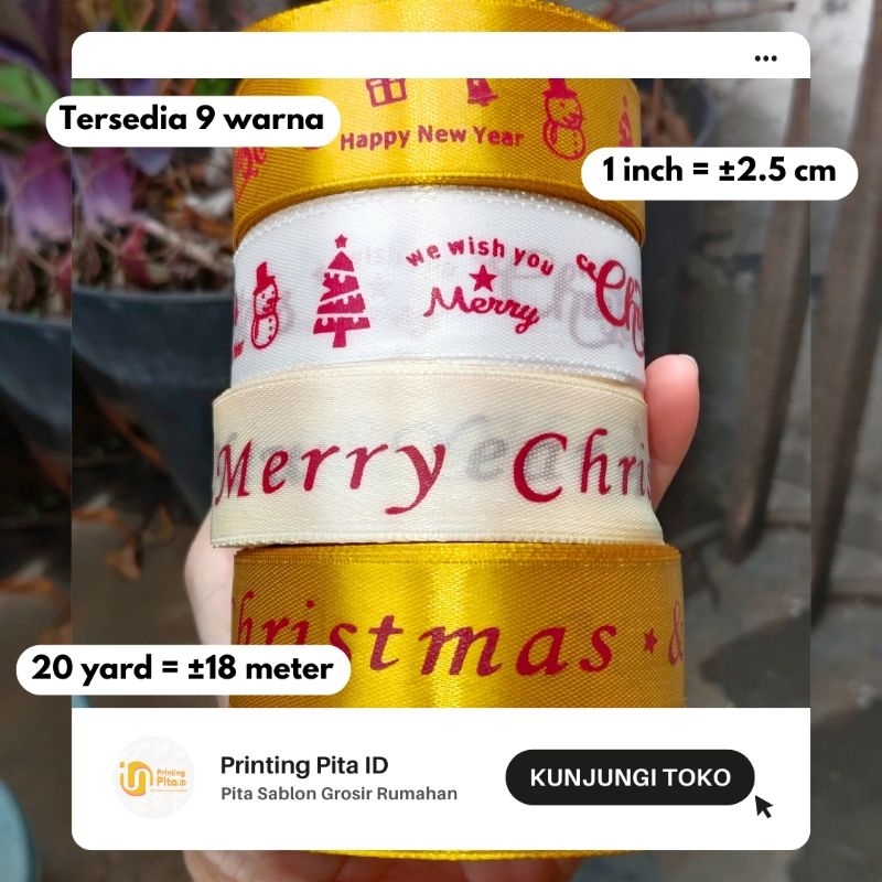 

(Promo) PITA MERRY CHRISTMAS HAPPY NEW YEAR 1 inch 1 roll @20 yard | Pita Natal | PrintingPitaID