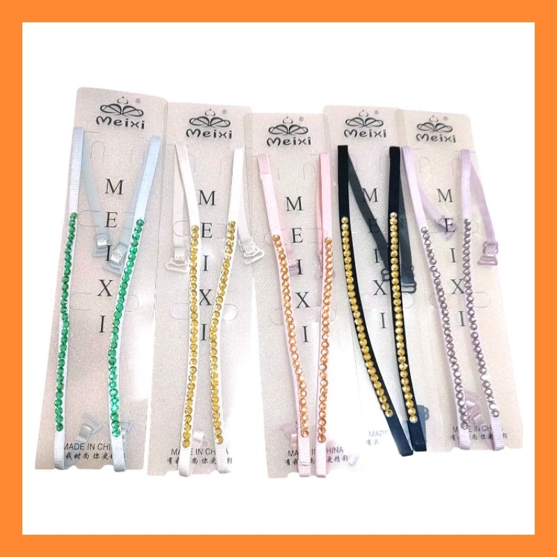 Strap Tali Bra Underware Pesta party malam 0.5cm & 1cm tali Bh pakaian dalam karet manik bikini tank