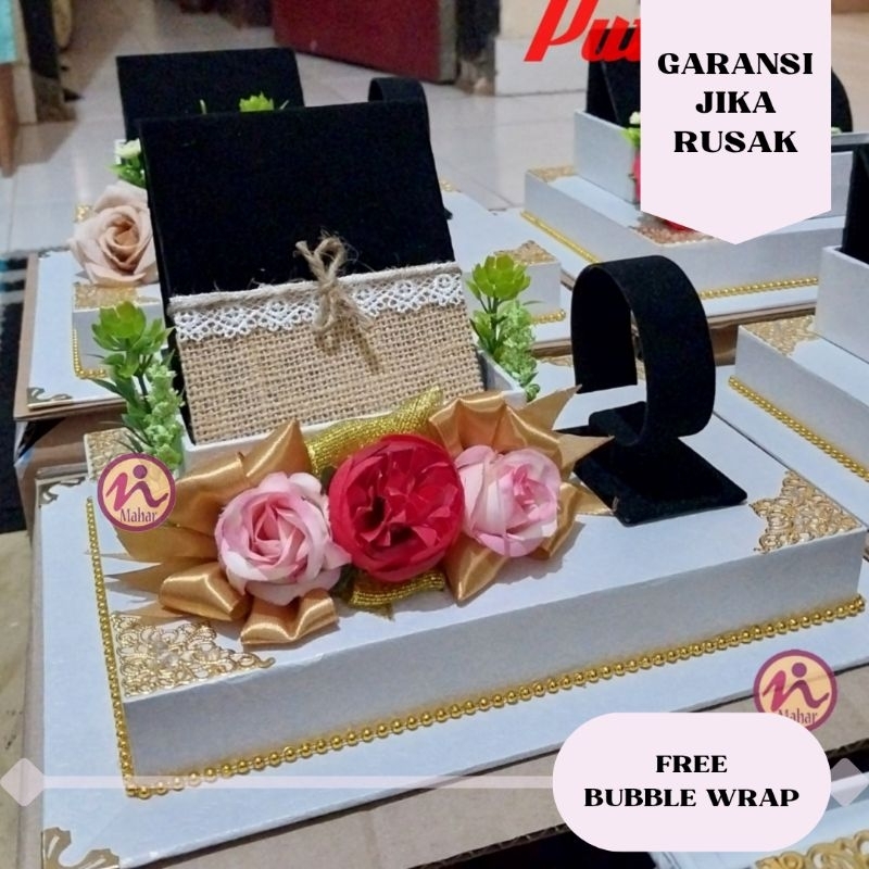 Box Mahar 2in1 Logam Mulia dan Gelang Tutup Mika - Box Perhiasan Seserahan Pernikahan