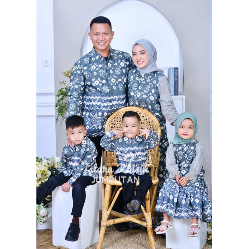 SAVVA FAMILY SET JUMPUTAN PALEMBANG FAMILY SET GAMIS JUMPUTAN KOKO PRIA KOKO ANAK COUPLE DRESS IBU D