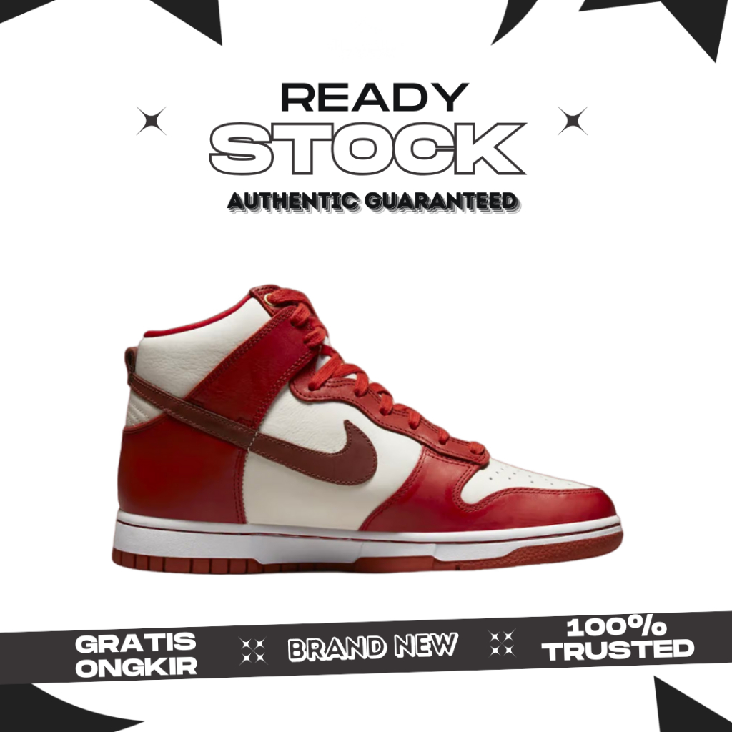Nike Dunk High Cinnabar Red Cream BNIB