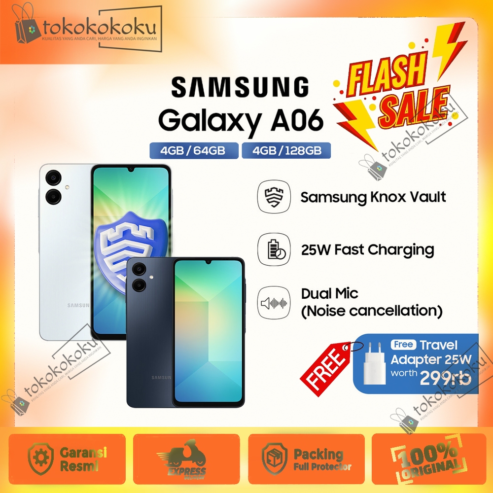 Samsung Galaxy A06 4/64gb , 4/128gb & 6/128gb | Prosesor Helio G85 | layar 6,7inch 50MP - Garansi Re