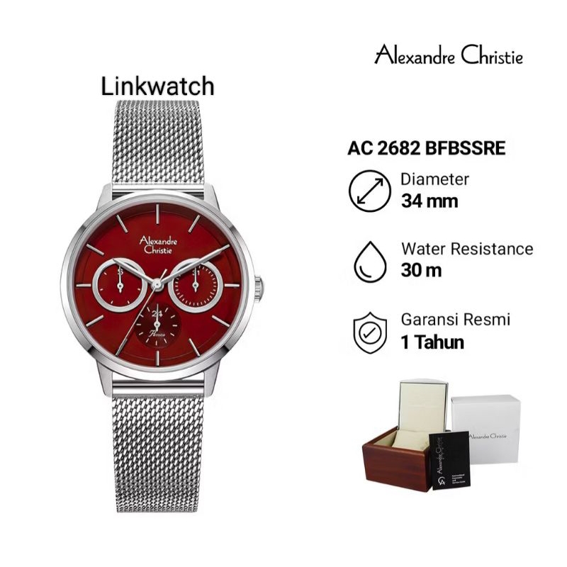 Alexander Christie AC 2682 Jam Tangan wanita Rantai pasir  Chronograph Original Garansi Resmi