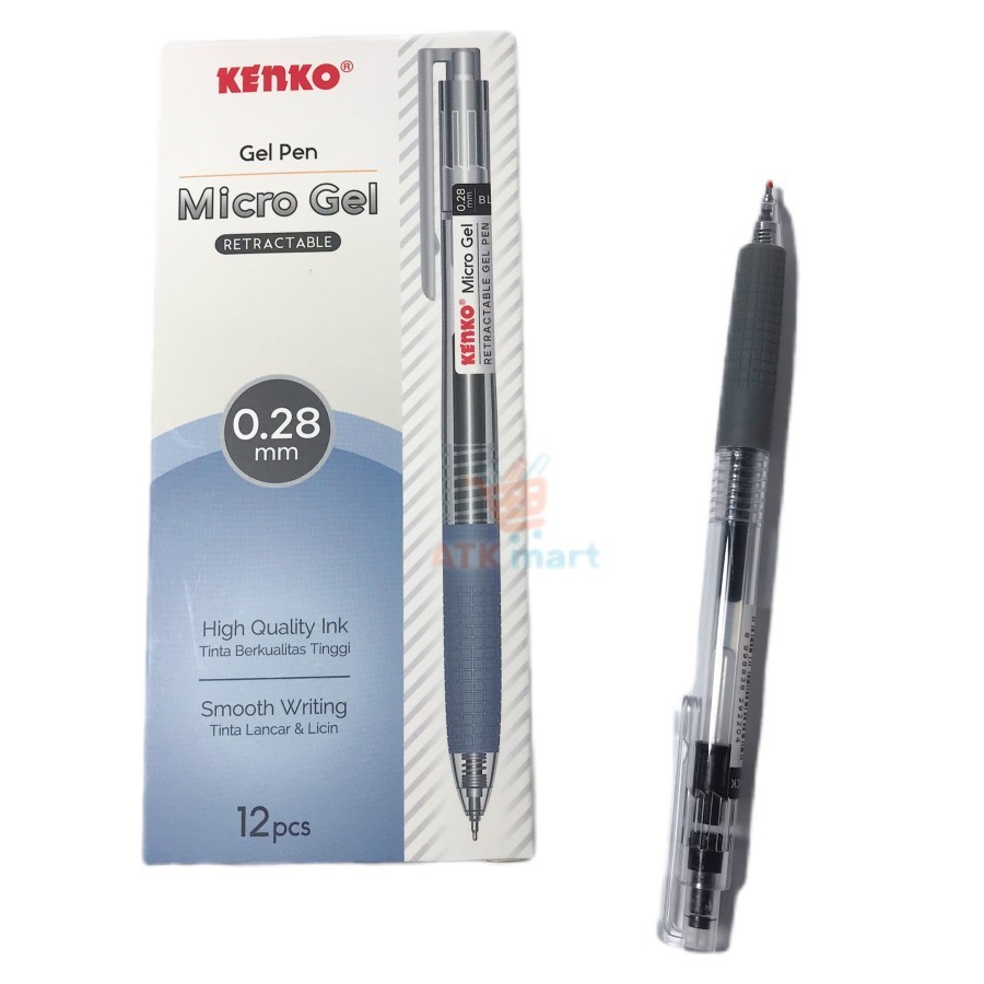 

Kenko Gel Pen Micro Gel 0.28mm Retractable HITAM Original (1 PCS) / Ballpoint Bolpen Pulpen Gel Kenko Micro Gel 0.28mm Retractable HITAM Per Pcs