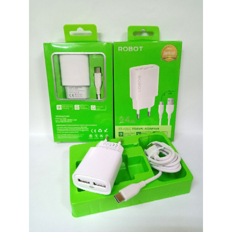 CHARGER ROBOT NEW RT-K7SC TYPE-C 1.2A & RT-K9SC TYPE-C 2.4A & RT K11 TYPE-C +USB-C TRAVEL ADAPTER FA