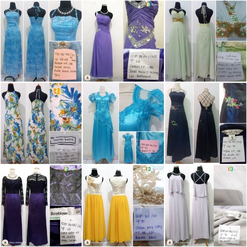 Party Maxi Party Dress Long Dress/Gaun Pesta Long Dress