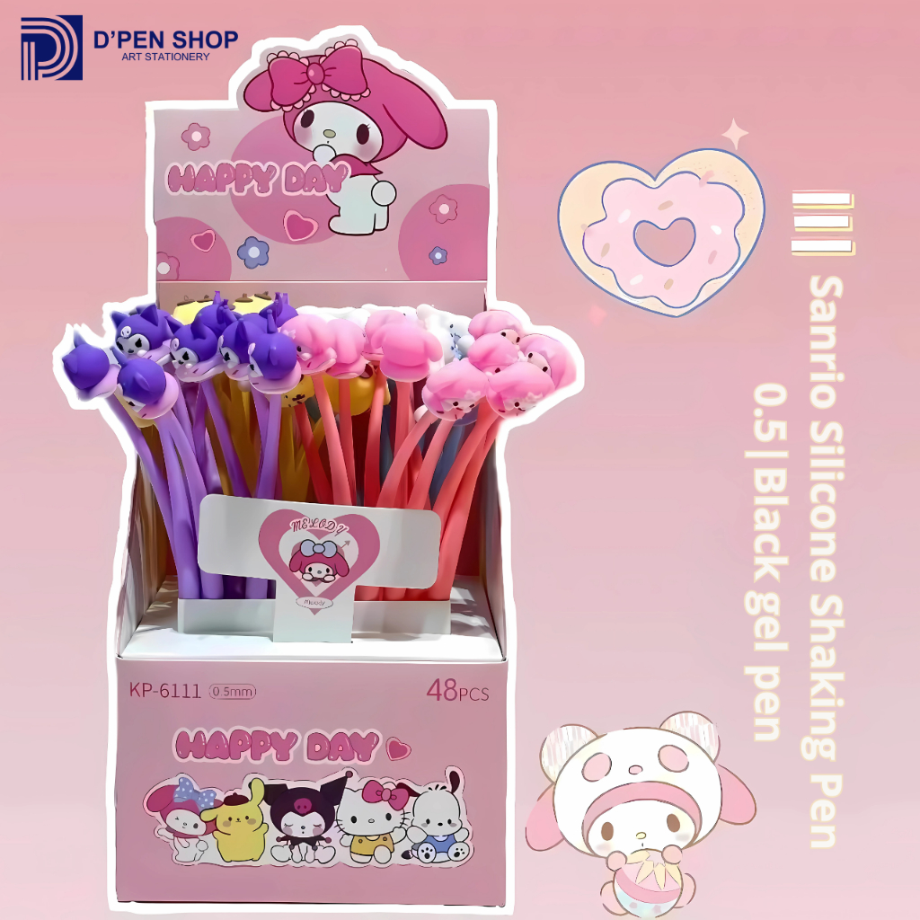 

Pulpen Elastis Goyang Pulpen Kepala Goyang PULPEN BONEKA 3D KARAKTER Pulpen Sanrio Lucu Pulpen Gel 0.5mm My Melody Kuromi Cinnamoroll Hello Kitty SANRIO SILICONE SHAKING PEN 0.5MM PULPEN GEL HITAM LUCU UNIK