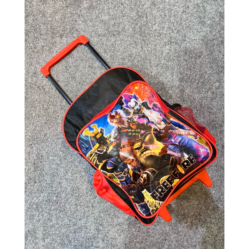 Tas Ransel Roda Anak Laki-Laki Paud/TK Gambar Free Fire dan Tayo