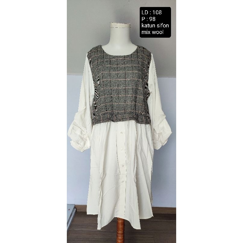 B04 Preloved Dress sifon Vintage LD besar LD kecil Dress lucu Dress cantik