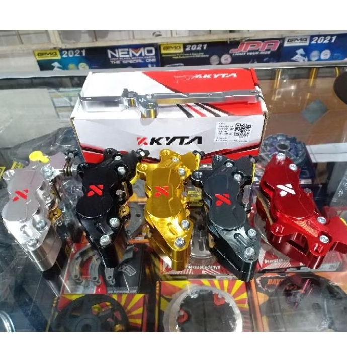 kaliper kyta 4p CLM pcx 150 160 abs buat shock usd udf 14 ktc kytaco disc standar / kaliver 4 piston