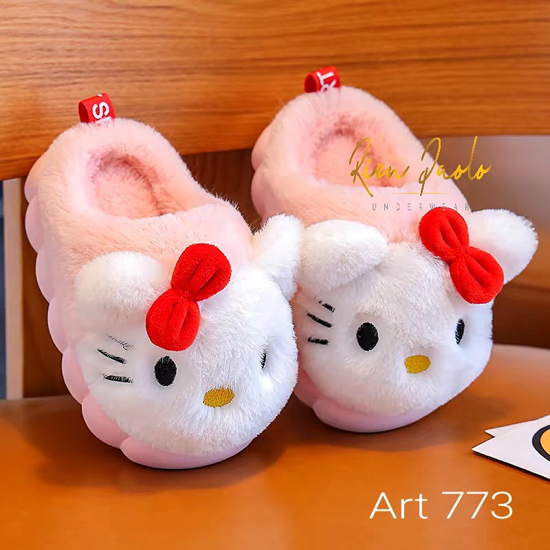 Sandal Bulu - Slippers - Sandal Dalam Rumah - Sendal Kamar Rumah Anak Hello Kitty / Kuromi / Melody 