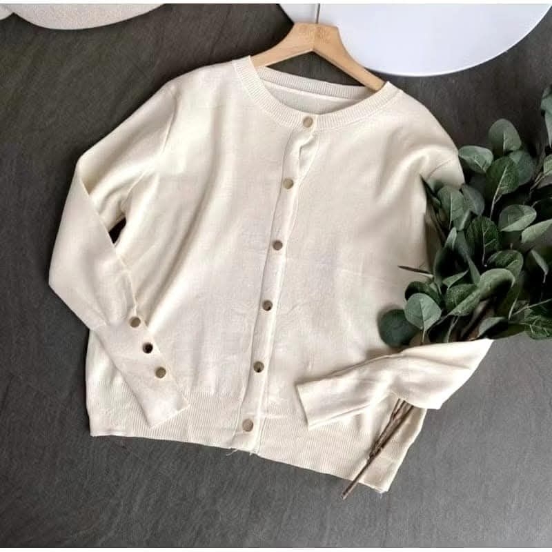 Aira Cardy Polos Basic Kancing - baju rajut wanita premium - Cardy Inara kancing tebal premium - Ata
