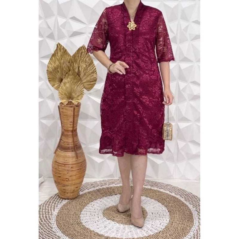 KODE F34Q DRESS KARTINI SEMI PRANCIS MODEL TERBARUDRESS BRUKAT IMPORT Q12828