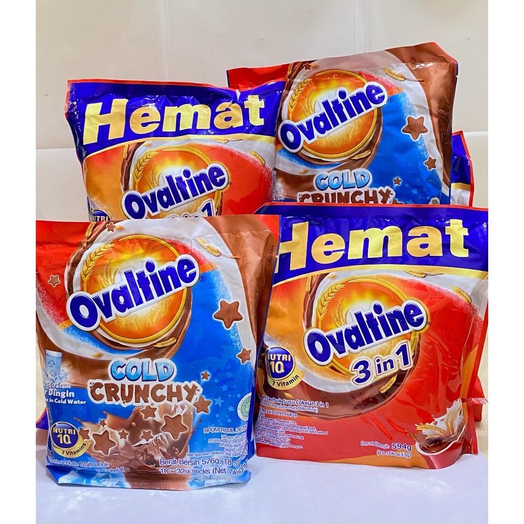 

Ovaltine Susu Coklat 3in1 Dan Cold Crunchy Susu Bubuk Minuman Cokelat Isi 18 Stick