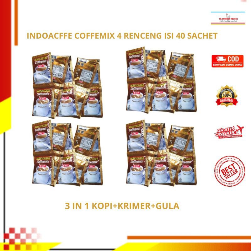 

[PAKET HEMAT ISI 4] Indocaffe Coffemix 3in1 4 Renceng Isi 40 Sachet PROMO MURAH/ Kopi Indocaffe Mix 3 Renceng 3i1 Isi 40 Sachet PROMO MURAH