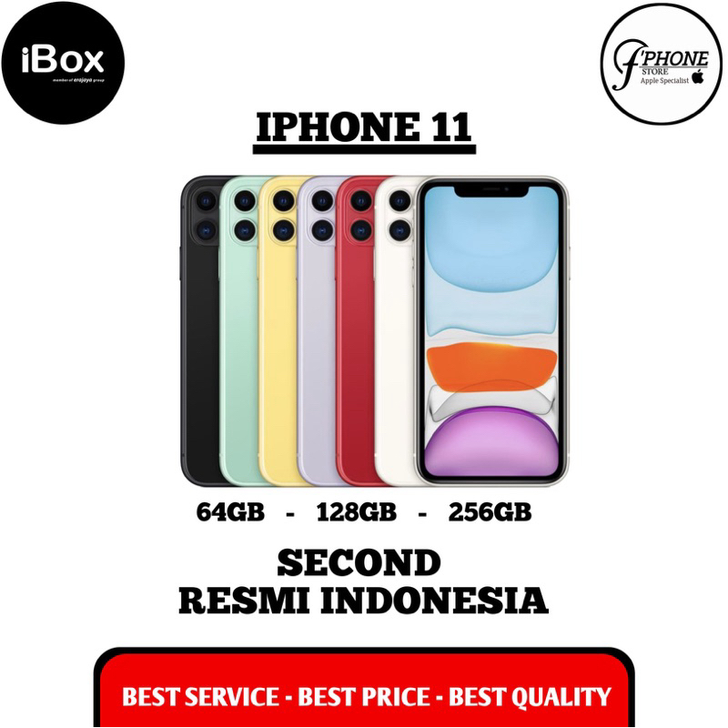 APPLE IPHONE 11 (64GB) (128GB) (256GB) SECOND GARANSI IBOX