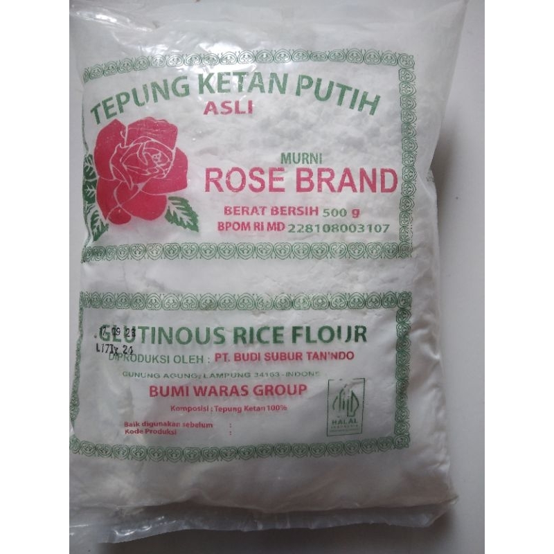 

Tepung Ketan Putih Rose Brand Kemasan 500 Gram