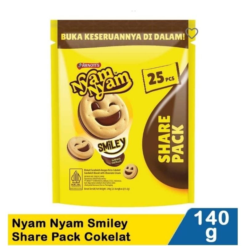 

Arnott's Nyam Nyam Smiley SharePack Cokelat 140G