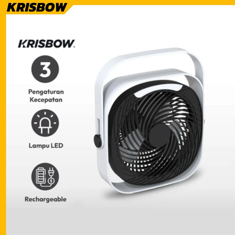 Krisbow 6 Inci Kipas Angin Emergency Dengan Lampu Emergency Lamp Kipas Angin Meja Kipas Angin Portab