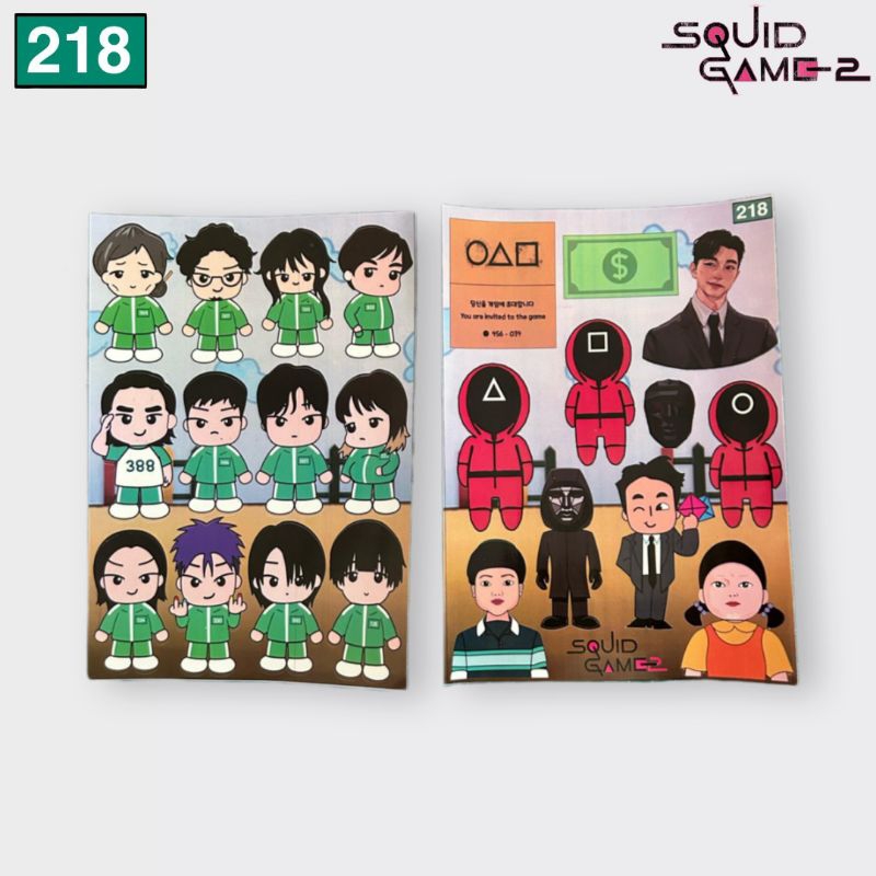 

Stiker A5 Squid Game 1 set 2 pcs