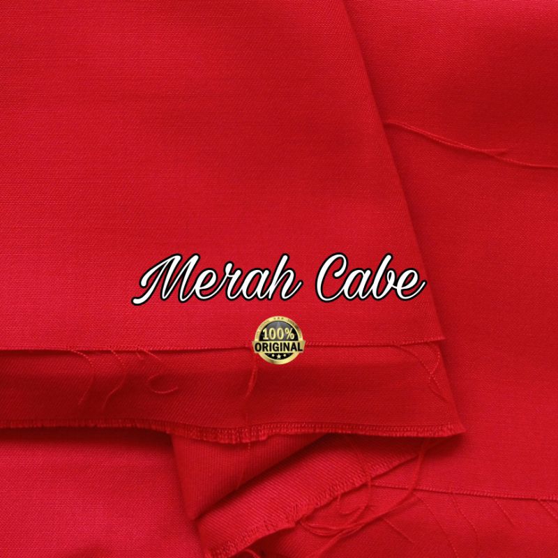 Kain Katun Toyobo Fodu Premium Merah Cabe (Lembut Adem Tidak Menerawang berkualitas) per 0,5 meter