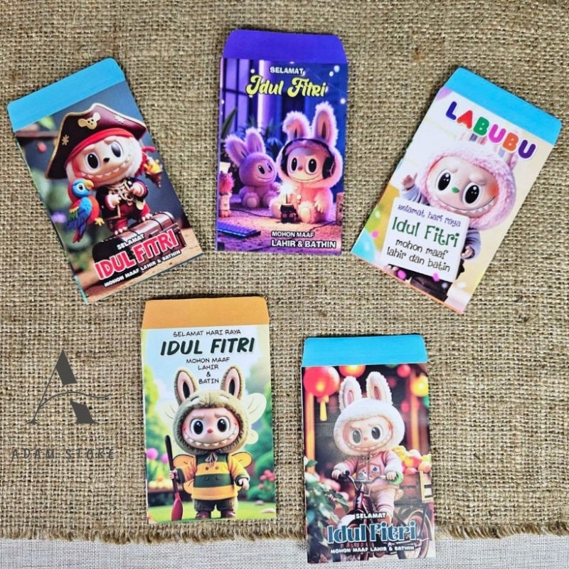 

Amplop lebaran idul fitri karakter labubu DF2 isi 10 lembar ukuran medium
