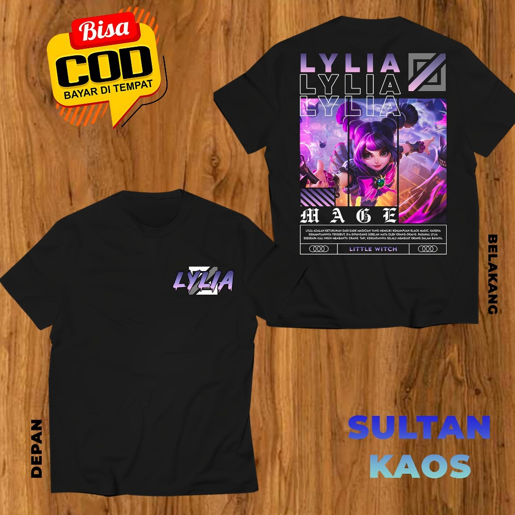 KAOS DEWASA GAME LYLIA LITTLE WITCH BAJU ML LYLIA MAGE TSHIRT MLBB BISA REQUEST SKIN