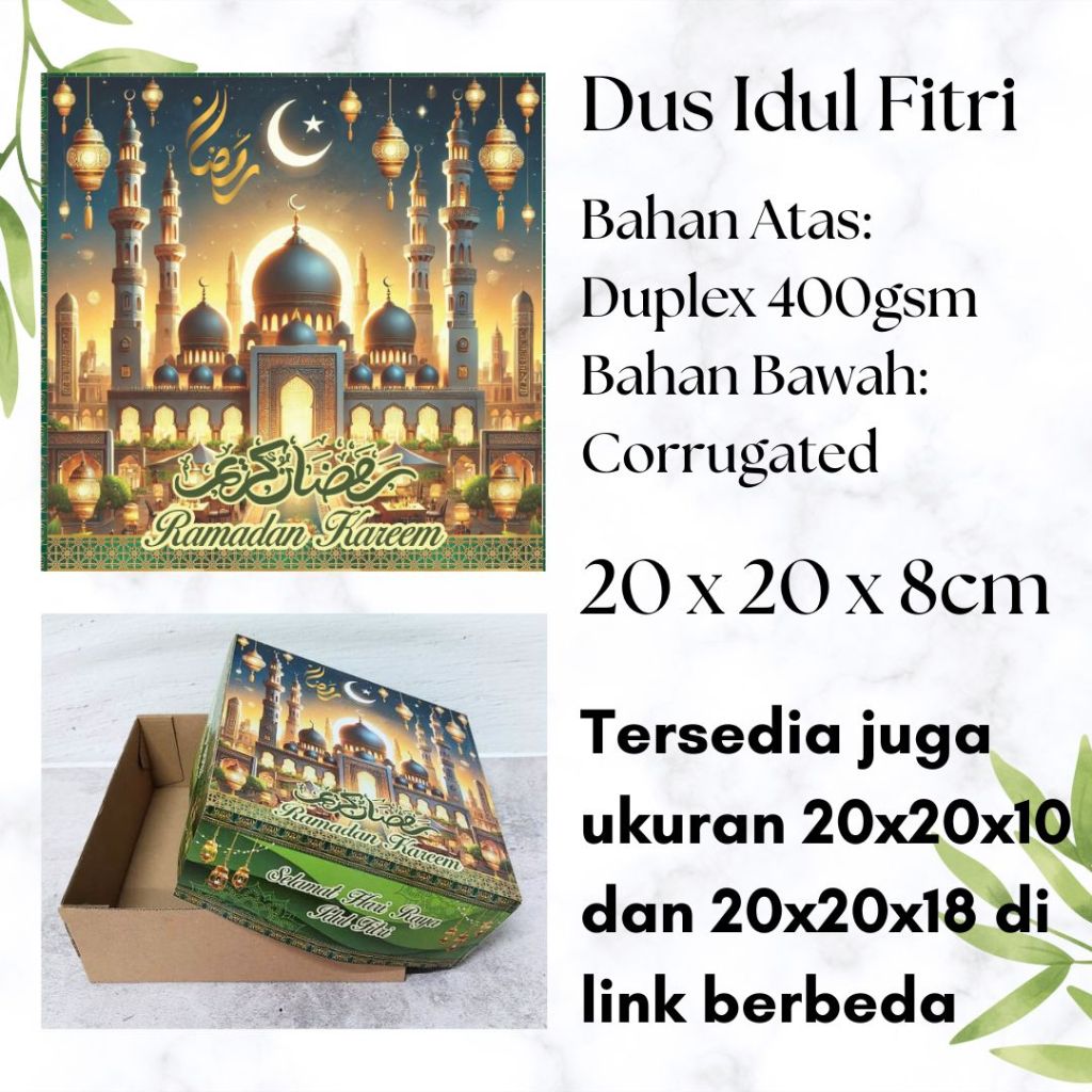 

20 x 20 x 8 LEBARAN Idul Fitri Dus Ekonomis Hampers Marmer Brownies Cake