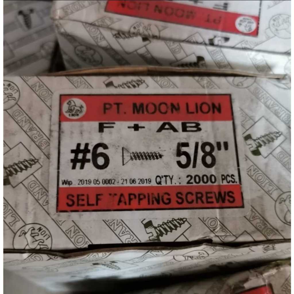 SEKRUP 6x5/8 PER DUS SEKRUP PUTIH 1,5 CM DUS KEPALA PLUS TAPPING 5/8"