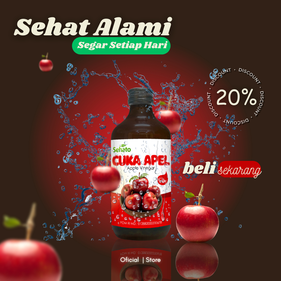 

Cuka Apel Sehato 300ml - Untuk Wajah, Rambut, dan Kesehatan Tubuh. Organik Asli, Bantu Diet & Detox,Untuk Kesehatan Pencernaan & Turunkan Kolesterol