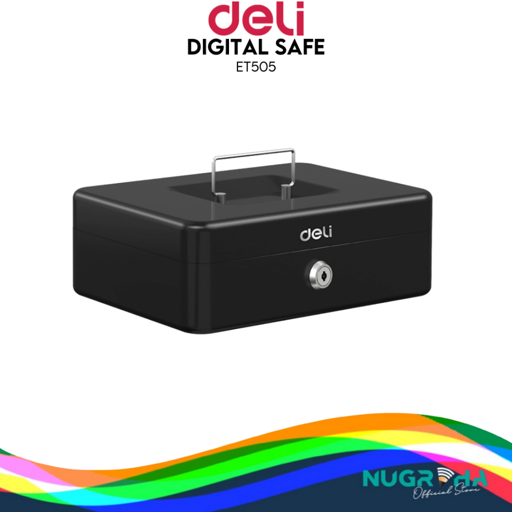 

DELI T505 CASH BOX KOTAK UANG PERHIASAN SEDANG BESI KUNCI