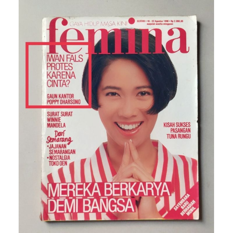 Majalah Femina 16 Agustus 1999 : Cover Dedeq - Profil Iwan Fals - Mobil Bung Karno