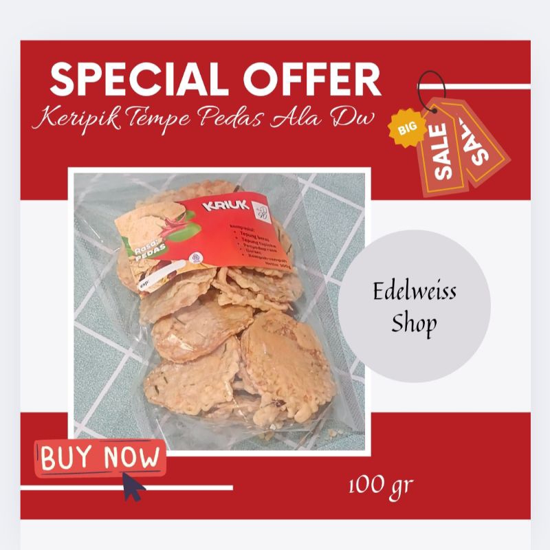 

Keripik Tempe ALA DW Rasa Pedas