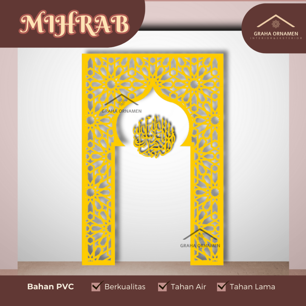 MIHRAB RUMAH | MIHRAB MUSHOLA | MIHRAB BAHAN PVC | MH05