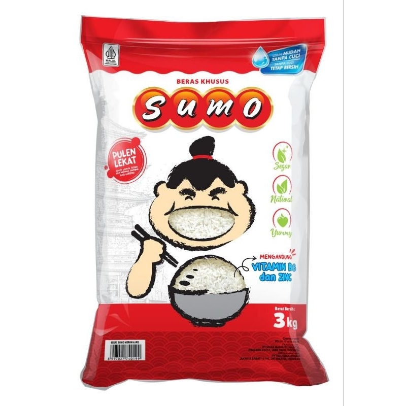 

Beras super premium sumo merah kemasan 3kg