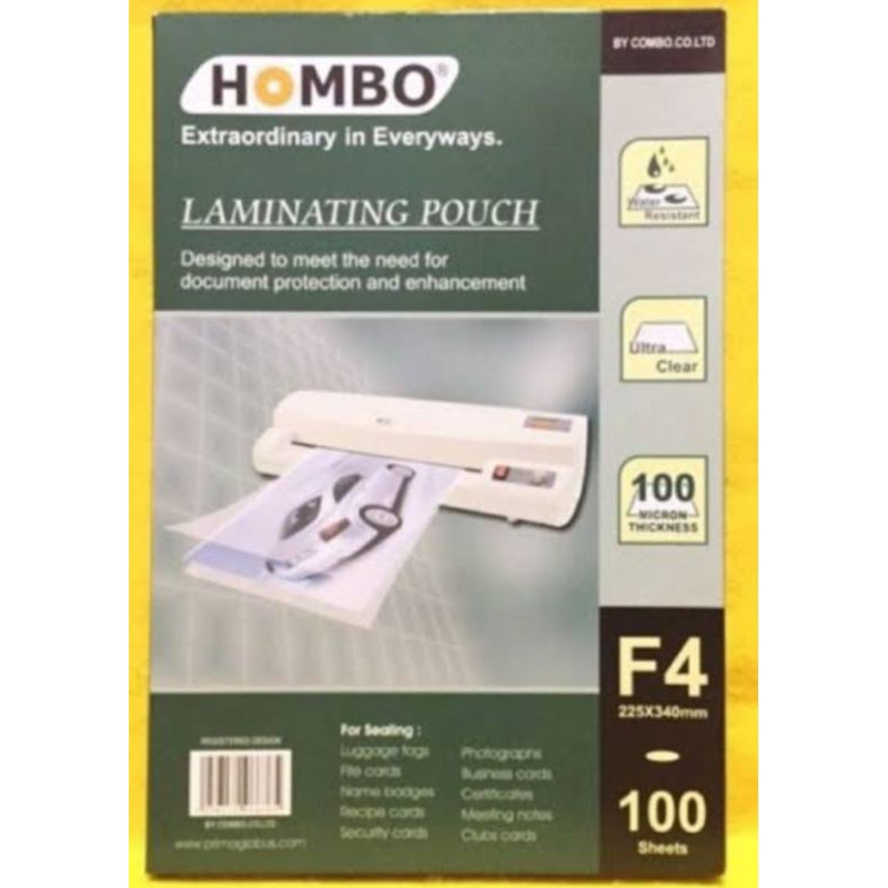 

plastik laminating kertas laminating film hombo F4 1lembar