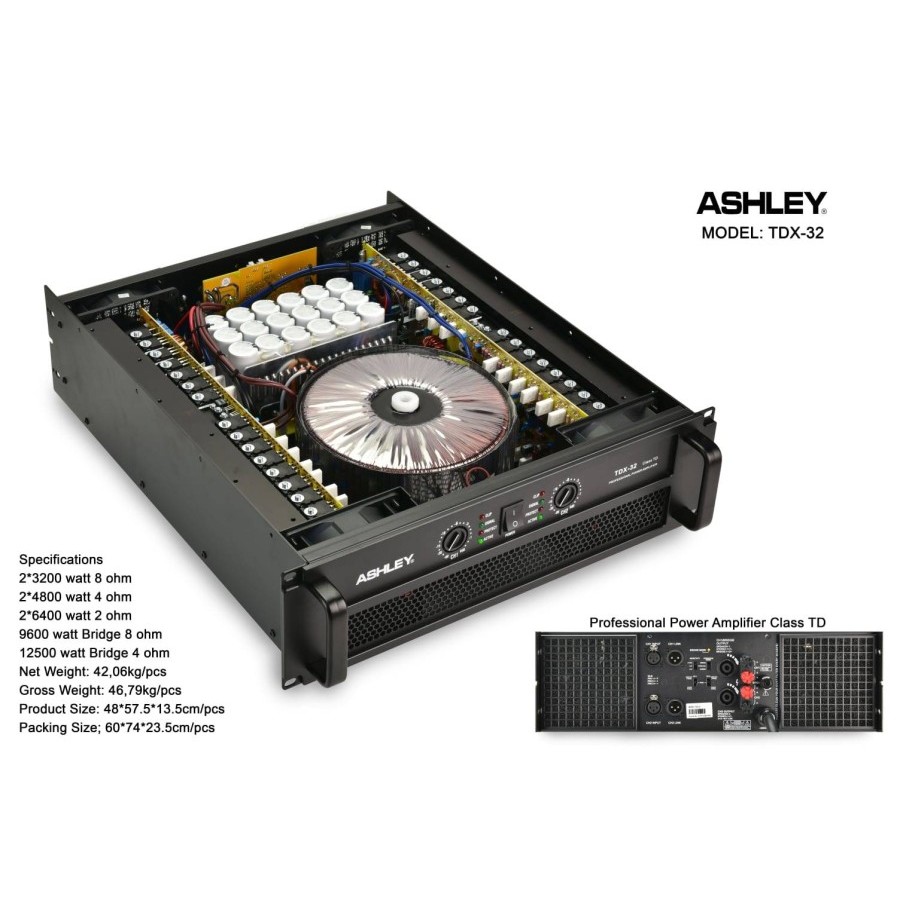 POWER AMPLIFIER ASHLEY TDX32 TDX 32 CLASS TD