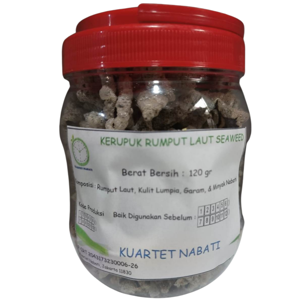 

120 gr Kerupuk Rumput Laut Seaweed / Keripik Rumput Laut / Nori Crispy Vegan Toples