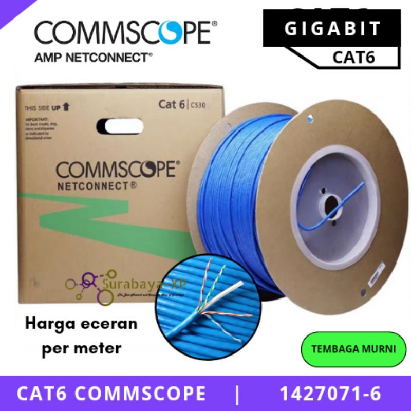 Kabel LAN UTP CAT 6 AMP COMMSCOPE CAT6 Eceran per meter Original Bukan meteran