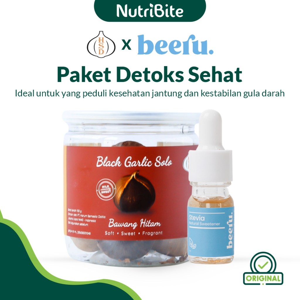 

NUTRIBITE Stevia Pemanis Alami 5ml Beeru Black Garlic Solo Bawang hitam Tunggal 100gr Paket Detoks