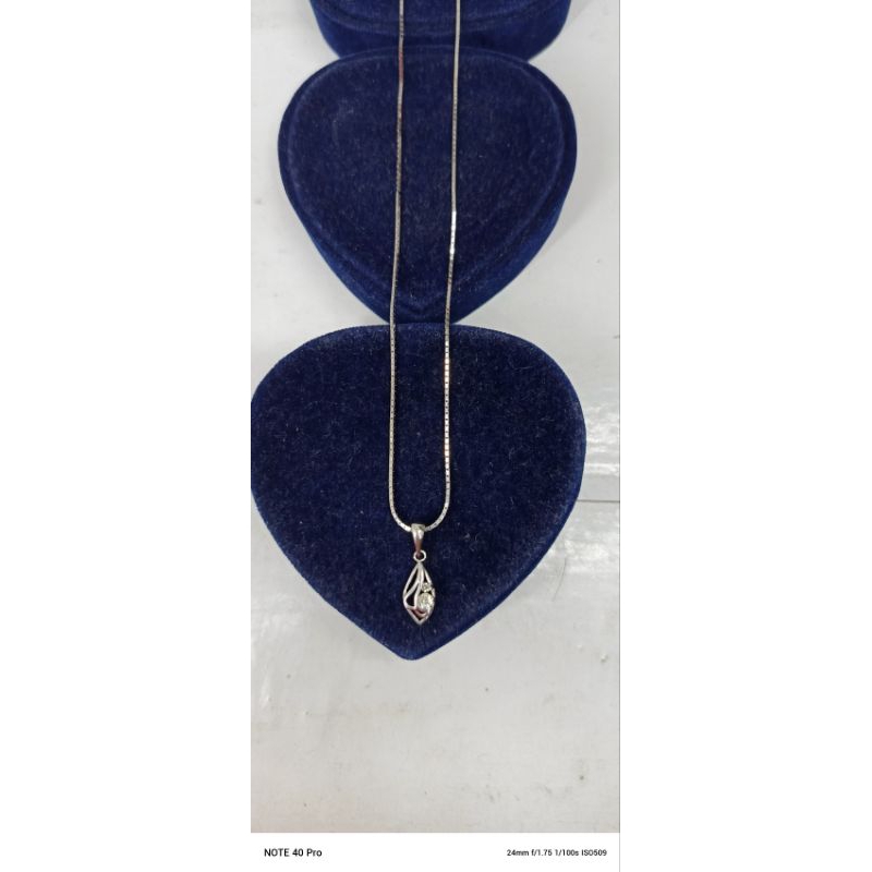 kalung itali kaca + tetes air mata 1 ukir