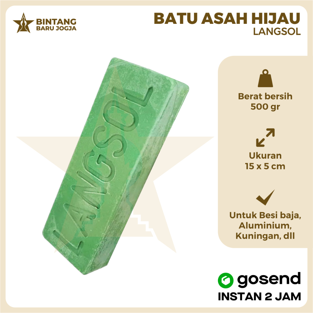 LANGSOL Batu Poles Hijau / Batu Hijau / Batu Poles Sabun Stainless