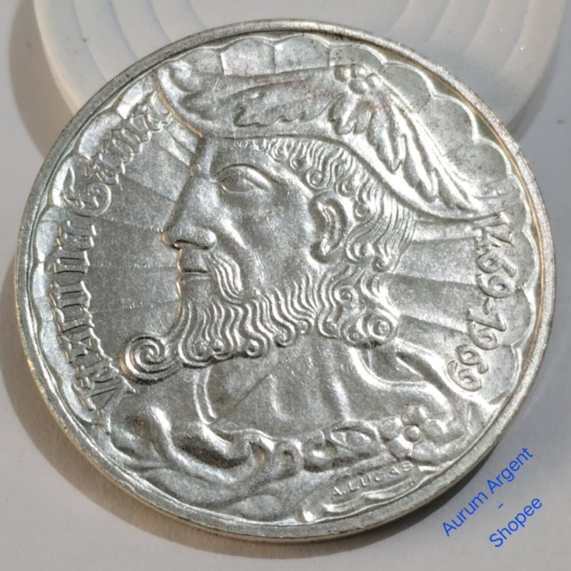 SSS.29S-- 1 PC KOIN PERAK KUNO ASLI 50 ESCUDOS TH 1969. -- SILVER COIN --