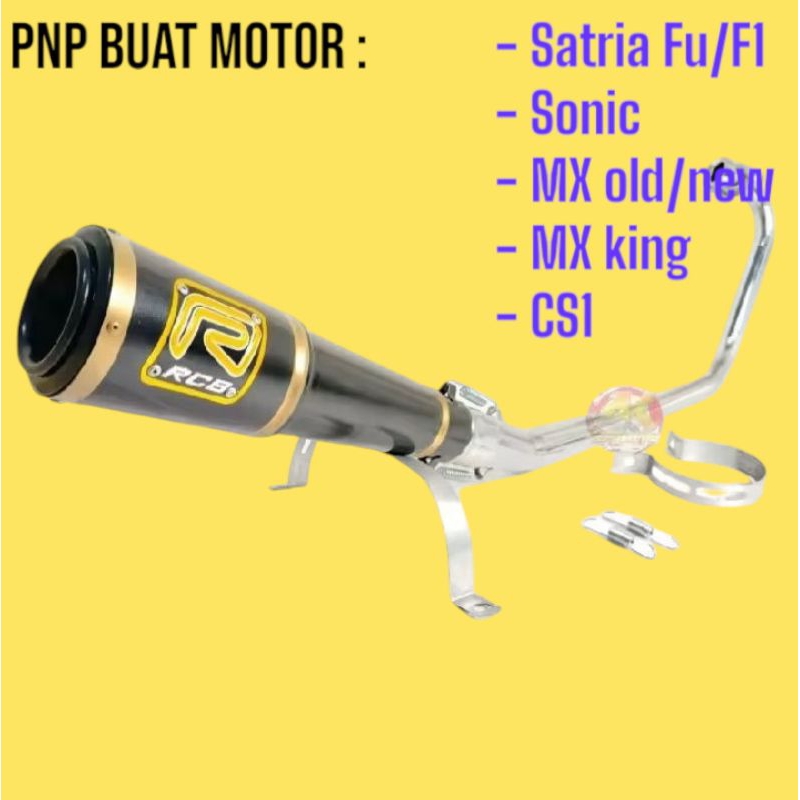 Knalpot Racing RCB Ultra Bluemoon Untuk Motor MX New MX Old MX King Satria FU Satria FI Sonic CS1
