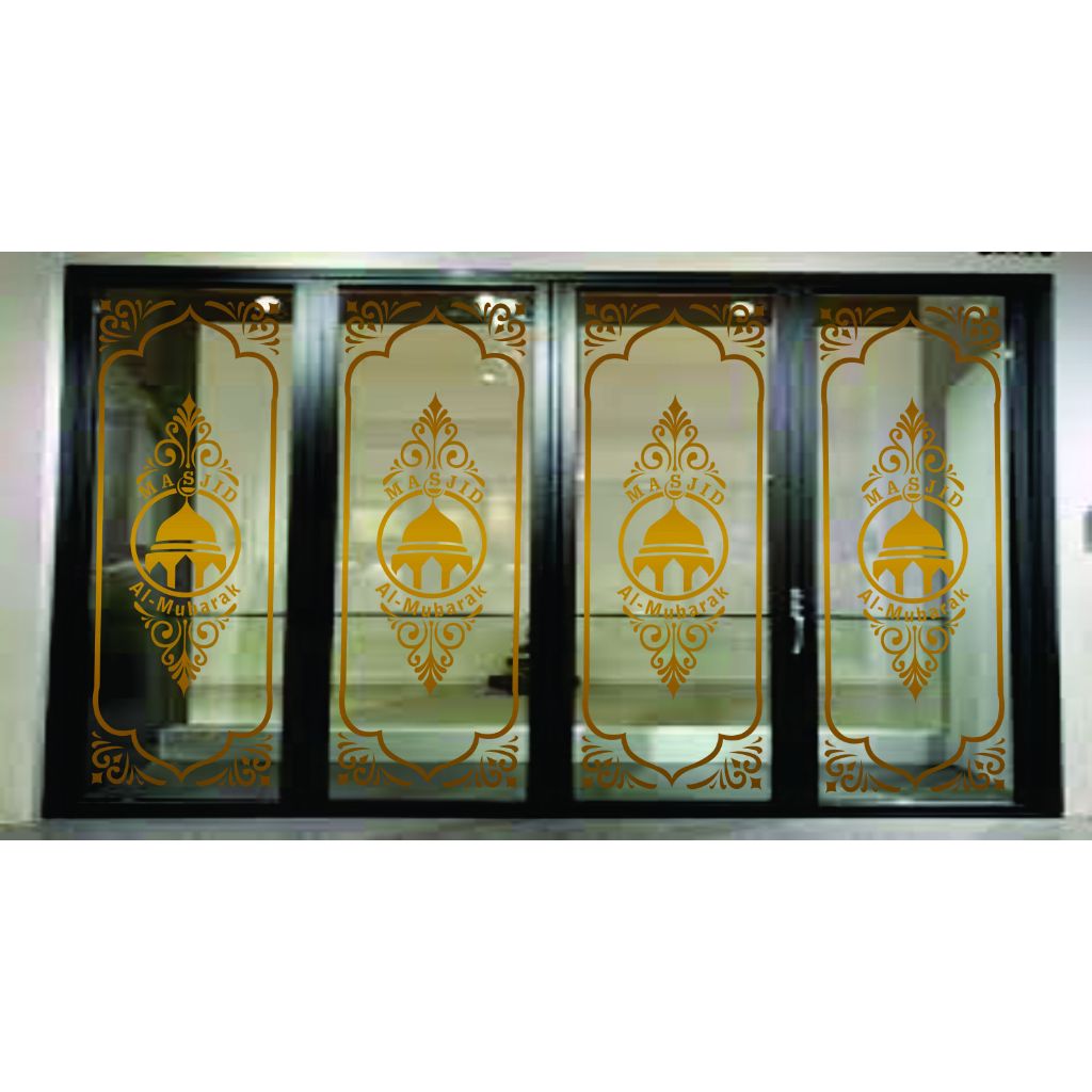 Stiker Kaca Masjid/Musholla Sandblast/Warna (D)