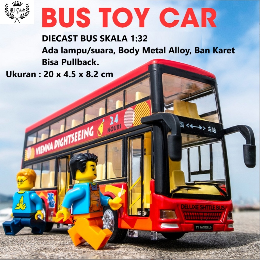 Diecast Bus Double Decker londoners Bus HongKong Bus Pariwisata skala 1:32 Metal Alloy series