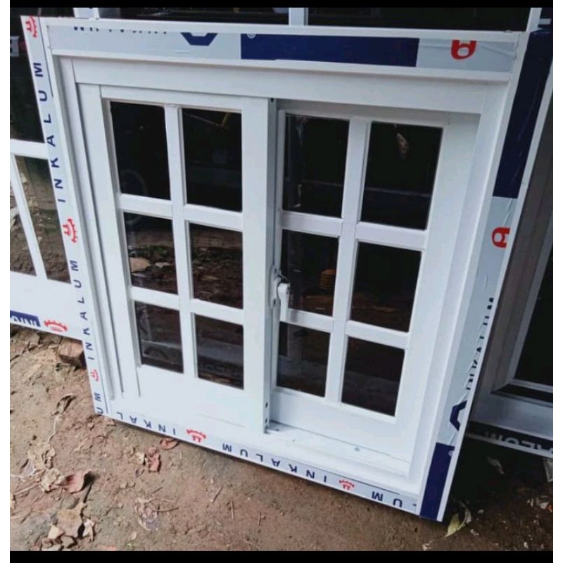 KUSEN JENDELA ALUMINIUM SLEDING/GESER ORNAMEN UKURAN T120XL100CM KOMPLIT